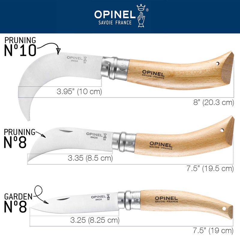 Opinel No. 10 Pruning Folding Knife - Stainless Steel for Pruning, Grafting, Orchards, Vineyards, and Gardening - Image 3